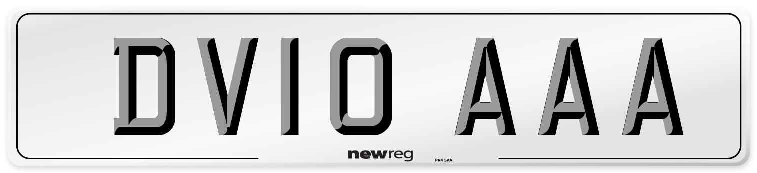 DV10 AAA Number Plate from New Reg